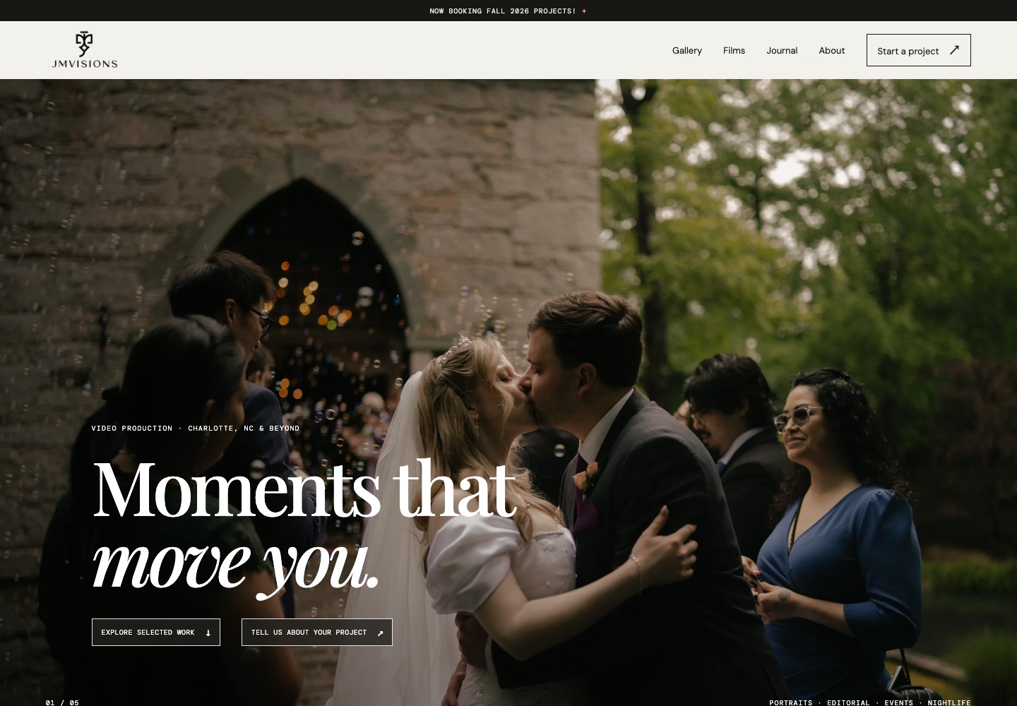 JMVisions video production and photography website