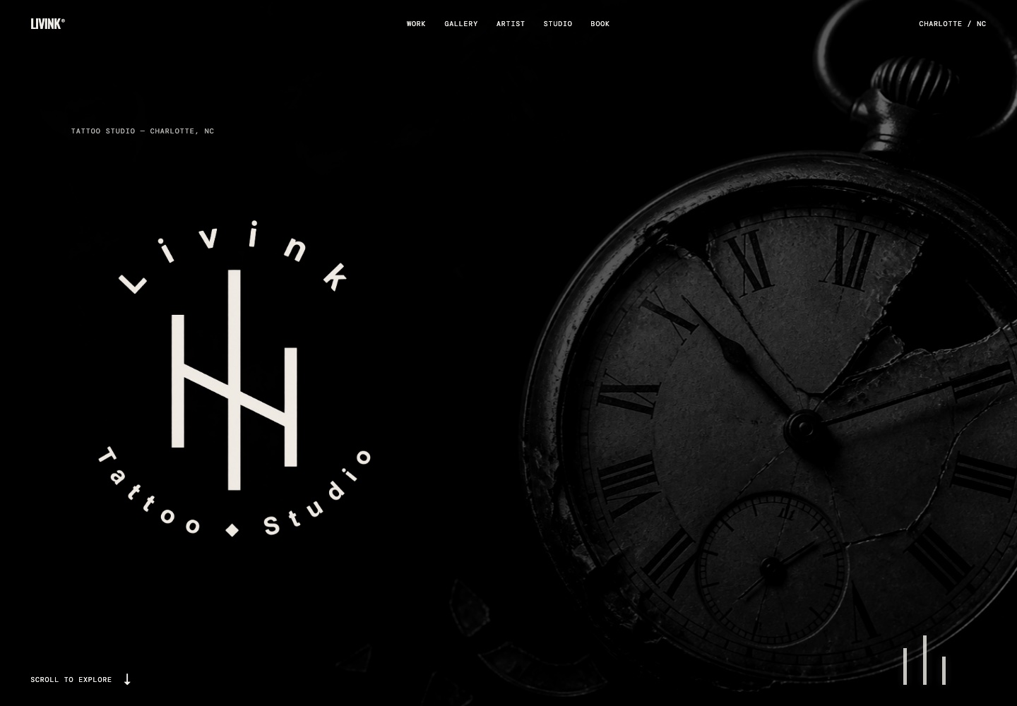 Livink Tattoo custom tattoo studio website
